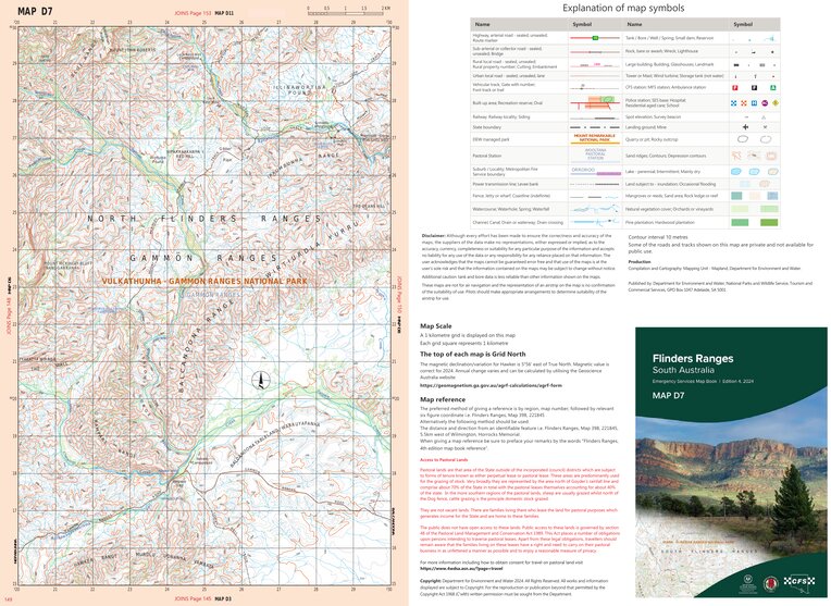 Flinders Ranges Map D7 by Mapland - Department for Environment and ...
