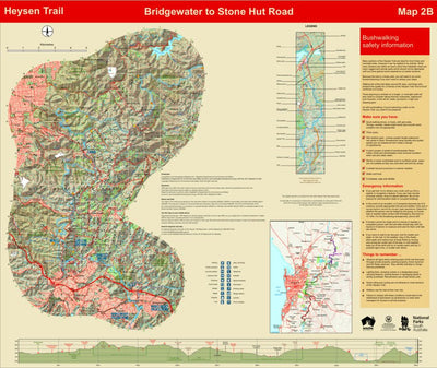 Mapland - Department for Environment and Water Heysen Trail map 2b - Bridgewater to Stone Hut Road digital map