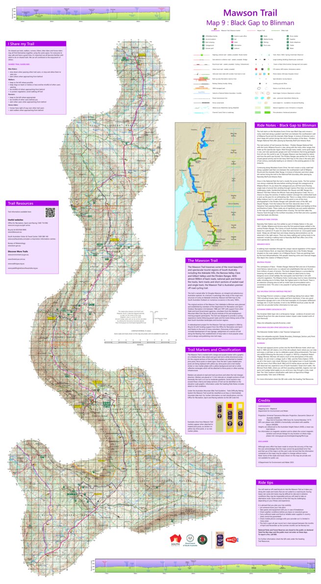 Mawson Trail Map 9 Black Gap to Binman by Mapland - Department for ...