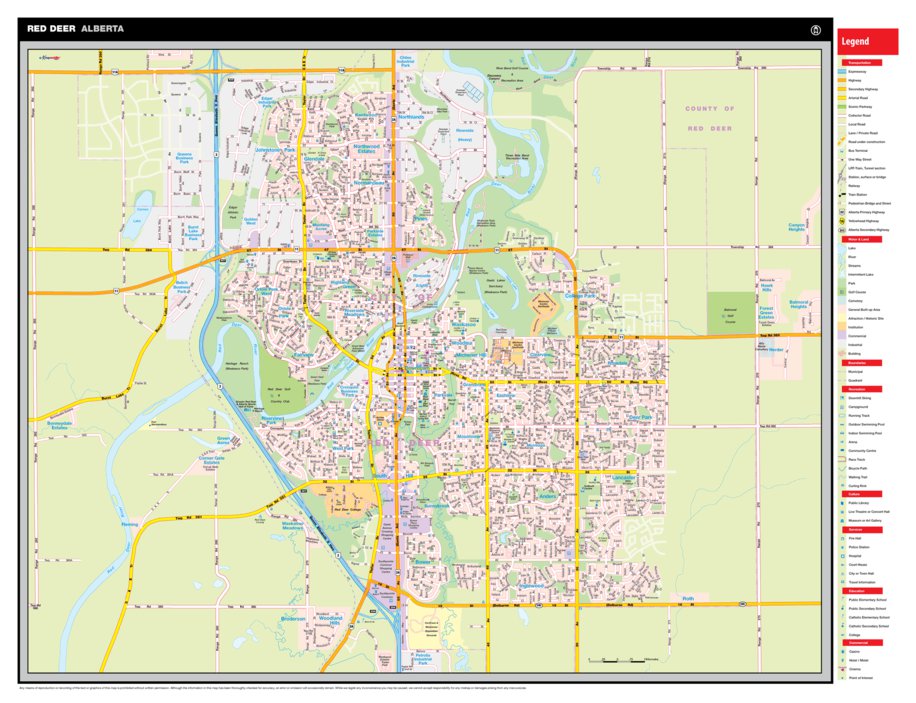 Red Deer AB Map By Mapmobility Corp Avenza Maps