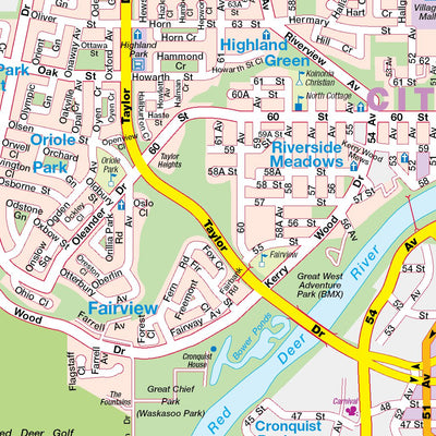 Red Deer AB Map By Mapmobility Corp Avenza Maps