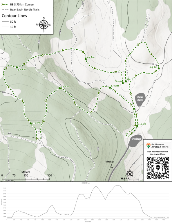 McCall Nordic Bear Basin 3.75 km Course Map by Mapp Consulting | Avenza ...