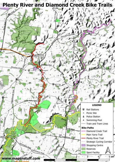 mapsnstuff Diamond Creek Bike Trail digital map