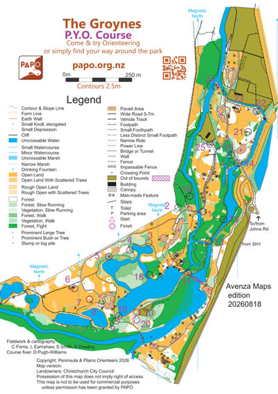 The Groynes Park walk, run, orienteer recreation map Preview 1