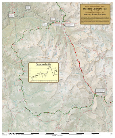 Mario Caceres TST - Map 12 of 14:: Mineral King to Shotgun Creek (Miles 195 - 216) digital map