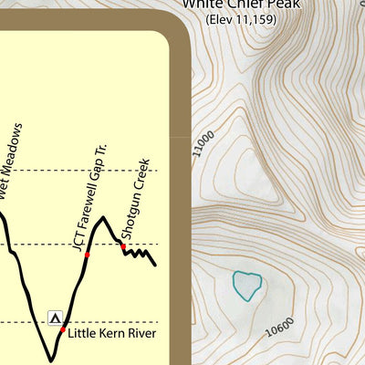 Mario Caceres TST - Map 12 of 14:: Mineral King to Shotgun Creek (Miles 195 - 216) digital map