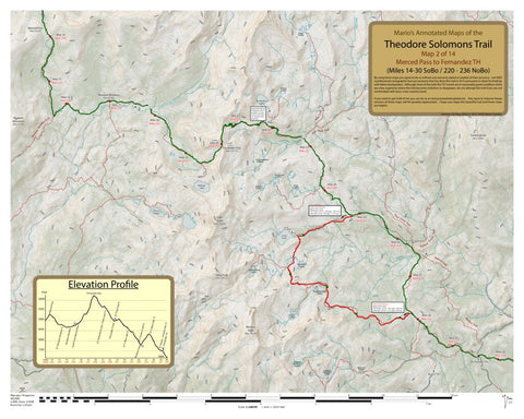 Mario Caceres TST - Map 2 of 14: Merced Pass to Fernandez Trailhead (Miles 14-30) digital map