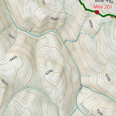 Mario Caceres TST - Map 4 of 14: Heitz Meadow to Sample/Rattlesnake TH (Miles 46 - 59) digital map