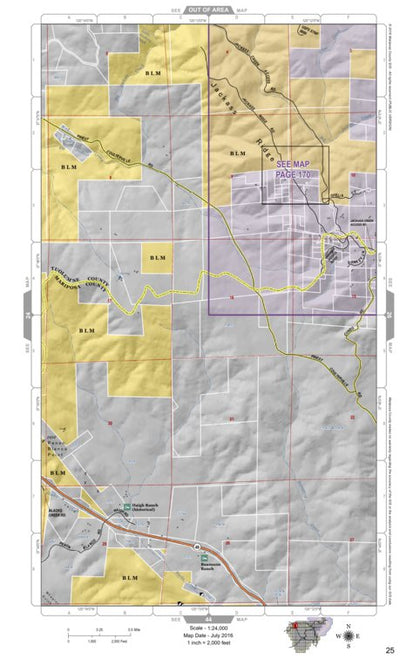 Mariposa County Mariposa Road Atlas Grid Page #025 digital map