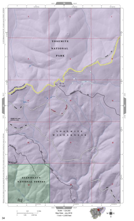 Mariposa County Mariposa Road Atlas Grid Page #034 digital map