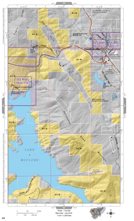 Mariposa County Mariposa Road Atlas Grid Page #044 digital map