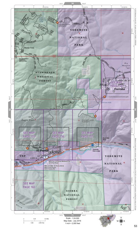 Mariposa County Mariposa Road Atlas Grid Page #053 digital map