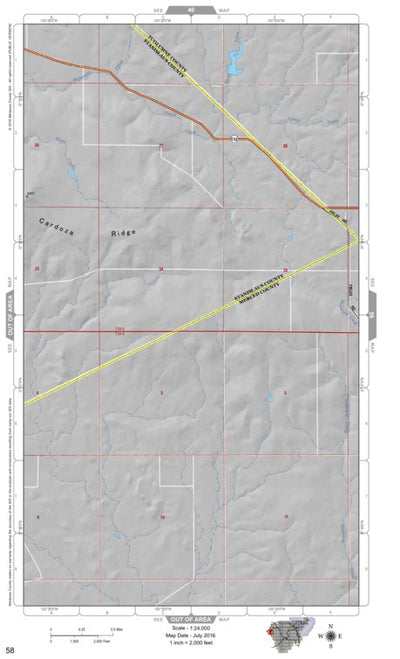 Mariposa County Mariposa Road Atlas Grid Page #058 digital map