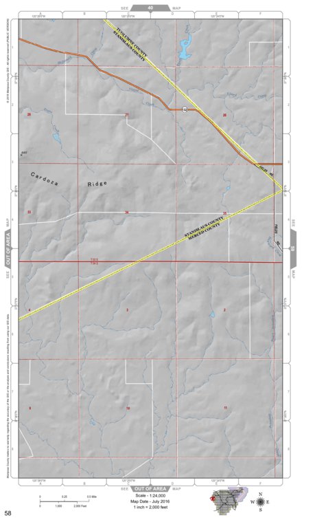 Mariposa County Mariposa Road Atlas Grid Page #058 digital map