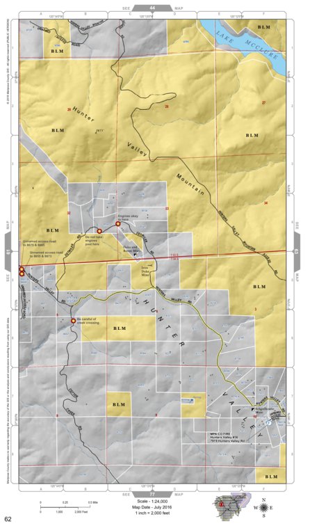 Mariposa County Mariposa Road Atlas Grid Page #062 digital map
