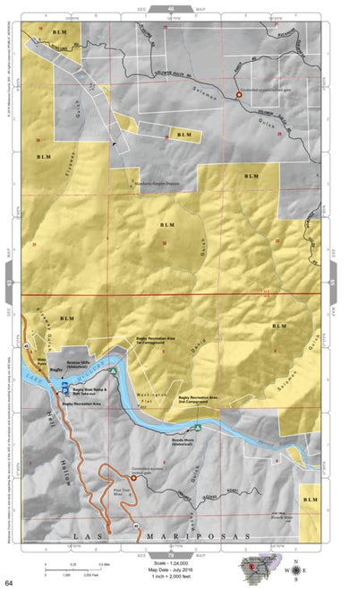 Mariposa County Mariposa Road Atlas Grid Page #064 digital map