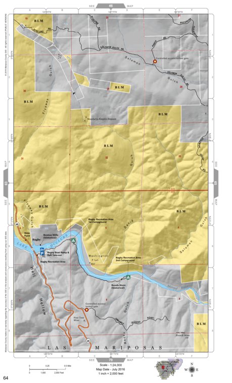 Mariposa County Mariposa Road Atlas Grid Page #064 digital map