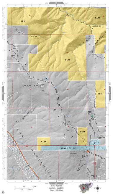 Mariposa County Mariposa Road Atlas Grid Page #080 digital map