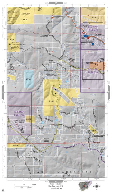 Mariposa County Mariposa Road Atlas Grid Page #082 digital map