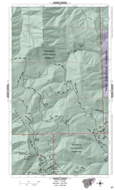 Mariposa County Mariposa Road Atlas Grid Page #087 digital map