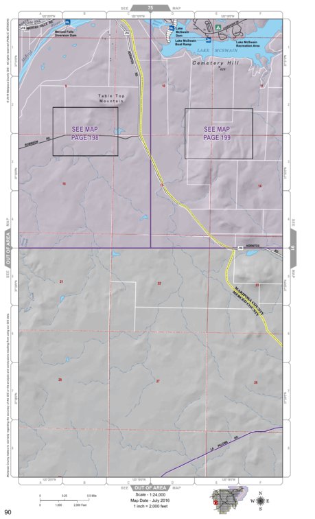 Mariposa County Mariposa Road Atlas Grid Page #090 digital map