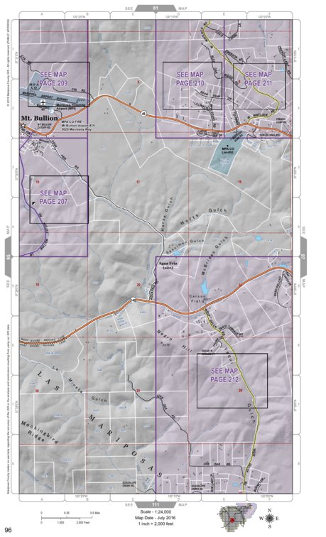 Mariposa County Mariposa Road Atlas Grid Page #096 digital map