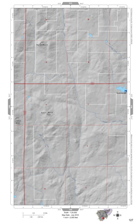 Mariposa County Mariposa Road Atlas Grid Page #127 digital map