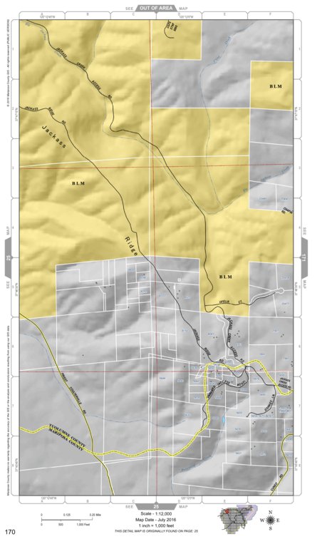 Mariposa County Mariposa Road Atlas Grid Page #170 digital map
