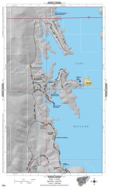 Mariposa County Mariposa Road Atlas Grid Page #194 digital map