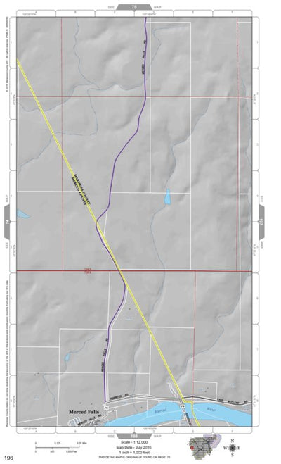 Mariposa County Mariposa Road Atlas Grid Page #196 digital map