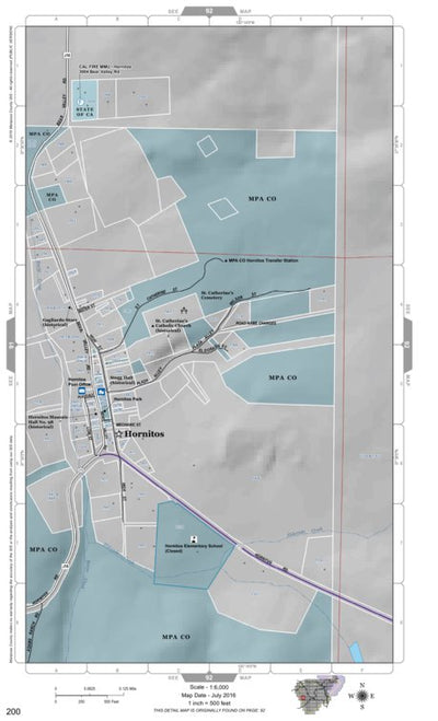 Mariposa County Mariposa Road Atlas Grid Page #200 digital map