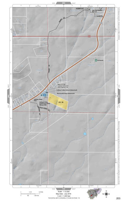 Mariposa County Mariposa Road Atlas Grid Page #203 digital map