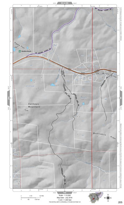 Mariposa County Mariposa Road Atlas Grid Page #205 digital map