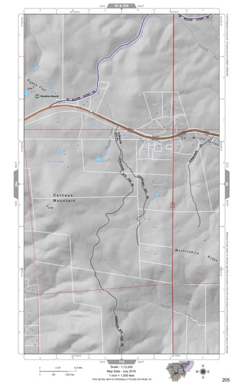 Mariposa County Mariposa Road Atlas Grid Page #205 digital map