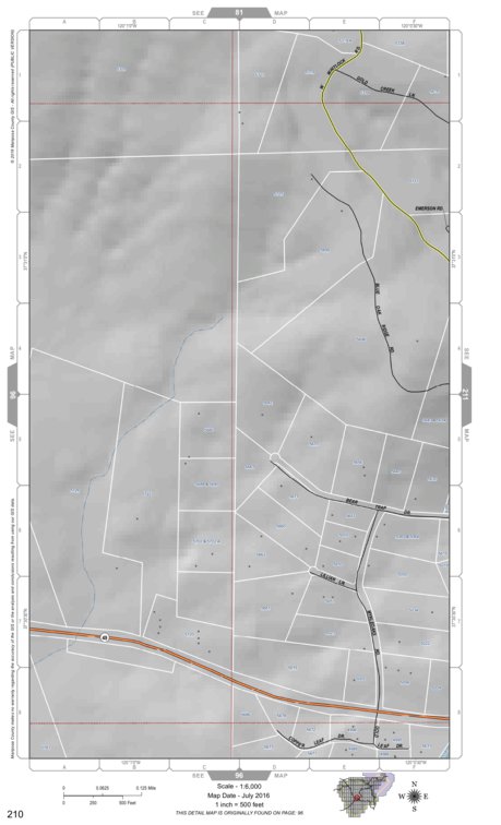 Mariposa County Mariposa Road Atlas Grid Page #210 digital map