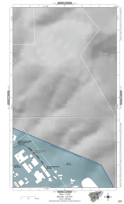 Mariposa County Mariposa Road Atlas Grid Page #221 digital map