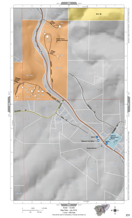 Mariposa County Mariposa Road Atlas Grid Page #231 digital map