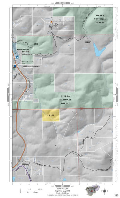 Mariposa County Mariposa Road Atlas Grid Page #235 digital map