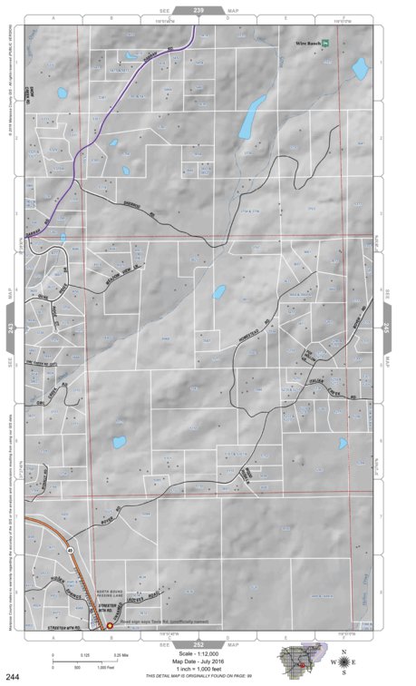 Mariposa County Mariposa Road Atlas Grid Page #244 digital map