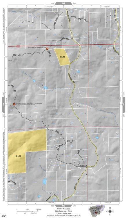 Mariposa County Mariposa Road Atlas Grid Page #250 digital map