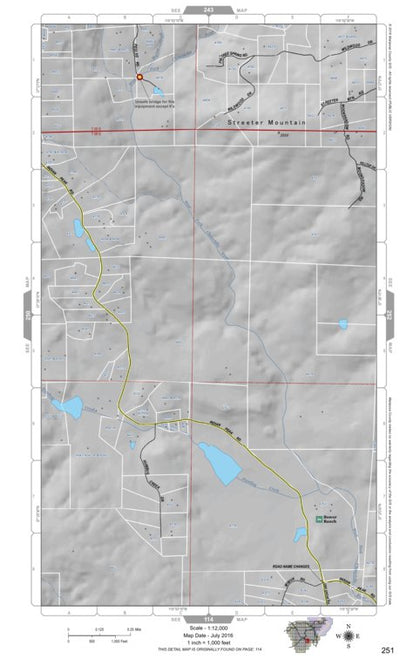 Mariposa County Mariposa Road Atlas Grid Page #251 digital map