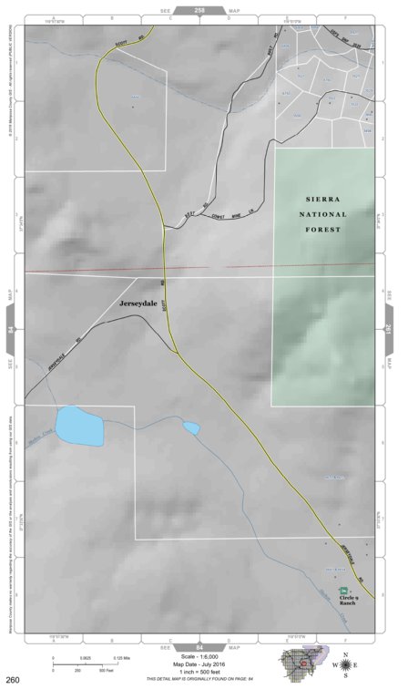 Mariposa County Mariposa Road Atlas Grid Page #260 digital map