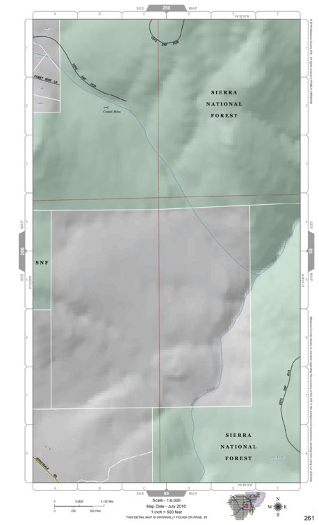 Mariposa County Mariposa Road Atlas Grid Page #261 digital map
