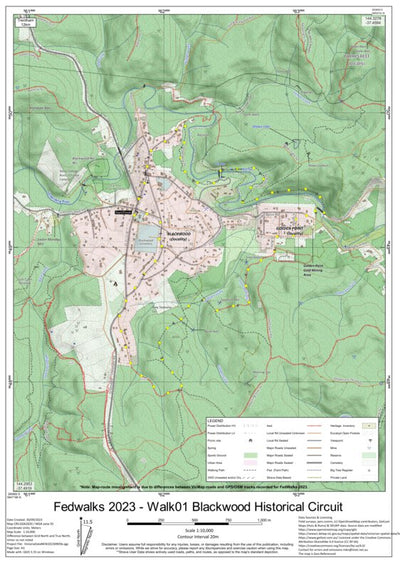 Martin Norris FedWalks 2023 Walk 1 Blackwood Historical Circuit digital map