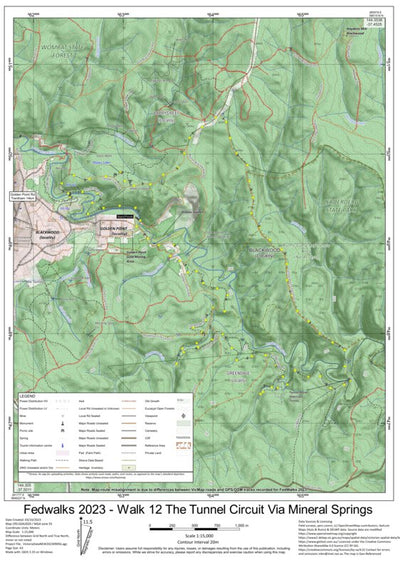 Martin Norris FedWalks 2023 Walk 12 The Tunnel Circuit via Mineral Springs digital map