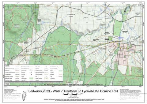 Martin Norris FedWalks 2023 Walk 7 Trentham to Lyonville via Domino Trail digital map