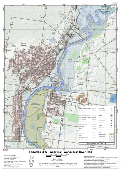 Martin Norris FedWalks2022 - Walk18.2 Map 2/2 - Wahgunyah River Trail digital map