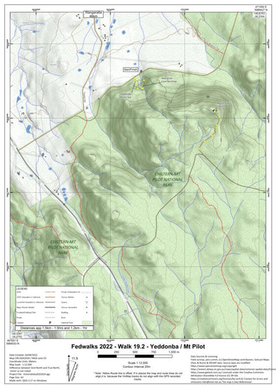 Martin Norris FedWalks2022 - Walk19.2 Map2/2 - Yeddonba / Mt Pilot digital map
