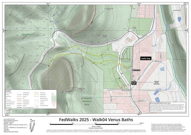 FedWalks 2025 - Walk04 Venus Baths Walk Map by Martin Norris | Avenza Maps