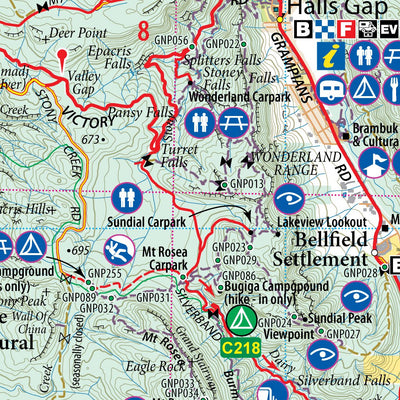 Meridian Maps The Grampians Touring Map digital map